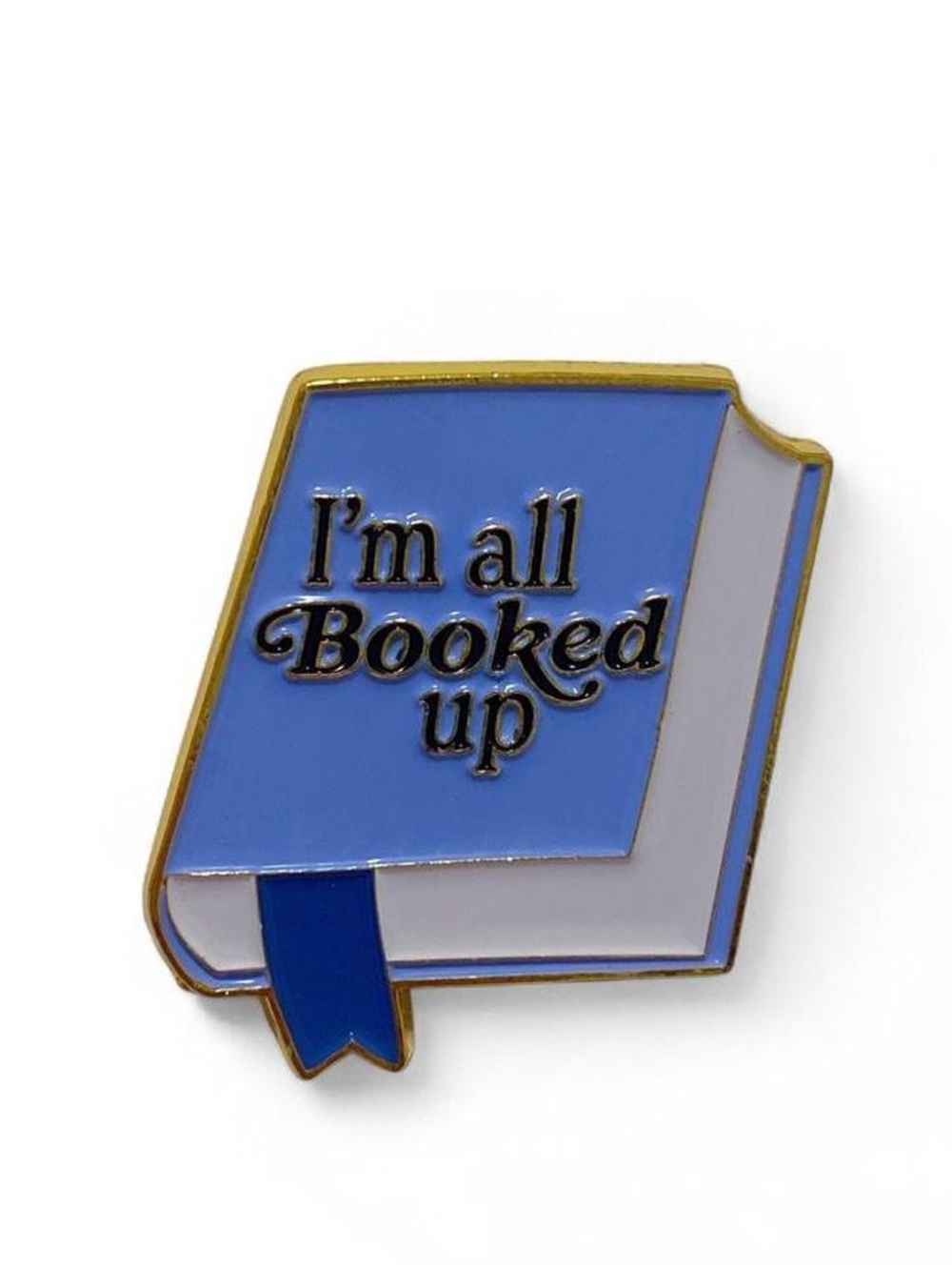 🛍️3/$20🛍️ Enamel Book Pin - "I'm All Booked Up" - Light Blue